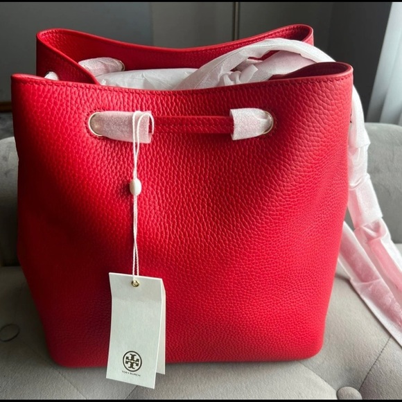 NWT “Tory Burch” Liberty Red Thea Satchel Handbag - Picture 2 of 5
